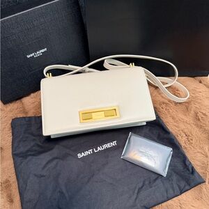 Saint Laurent Light Gray Crossbody Bag